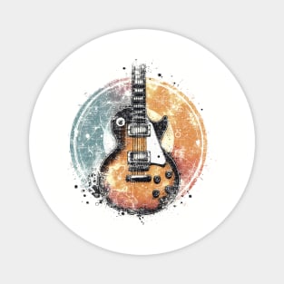 Vintage Guitar Paint Splash Graphic Tee | Vintage Guitar Enthusiast Magnet